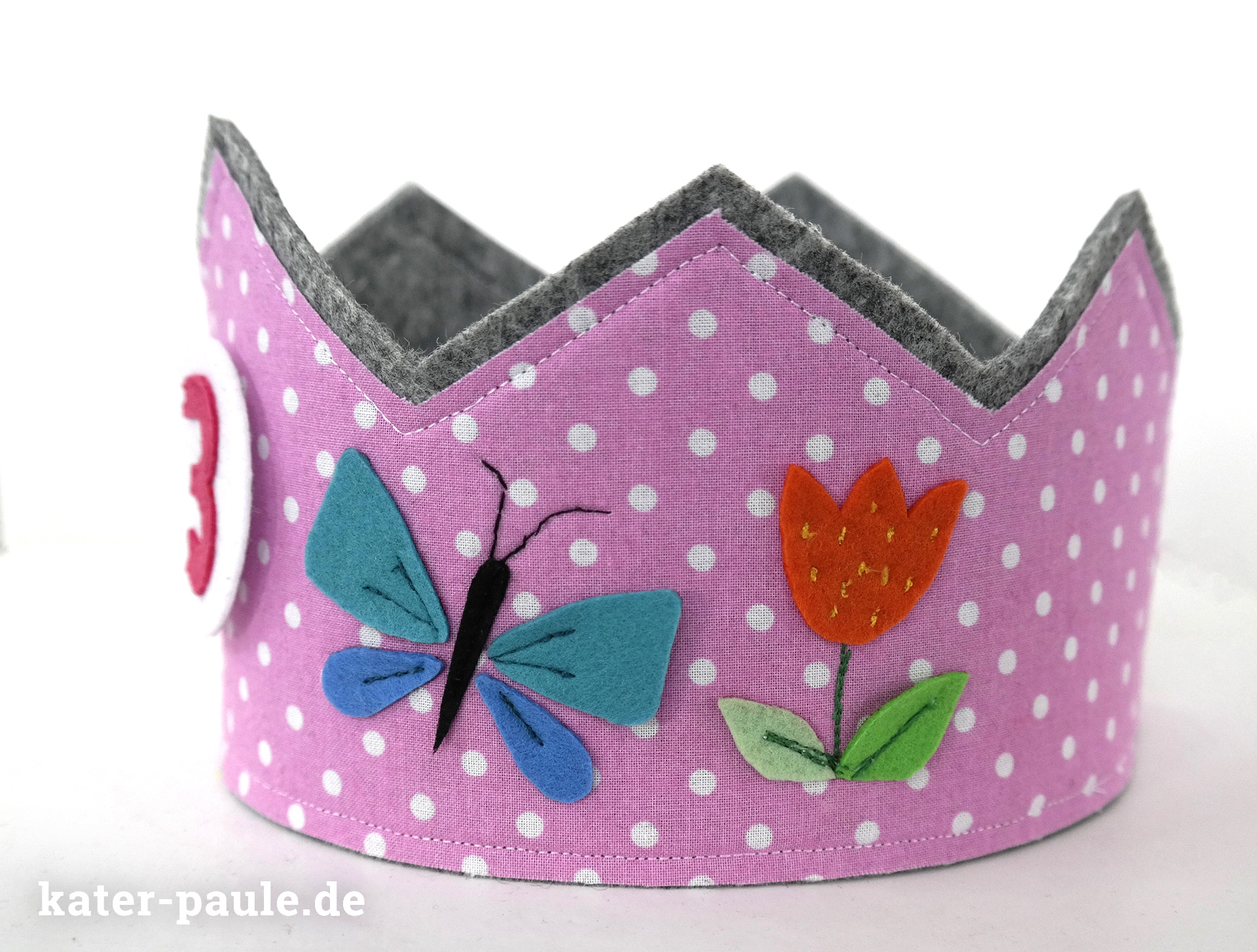 Geburtstagskrone aus Filz / birthdaycrown / felt crown/ Prinzessinenkrone / princess for a day / Krone für Mädchen / Freebook